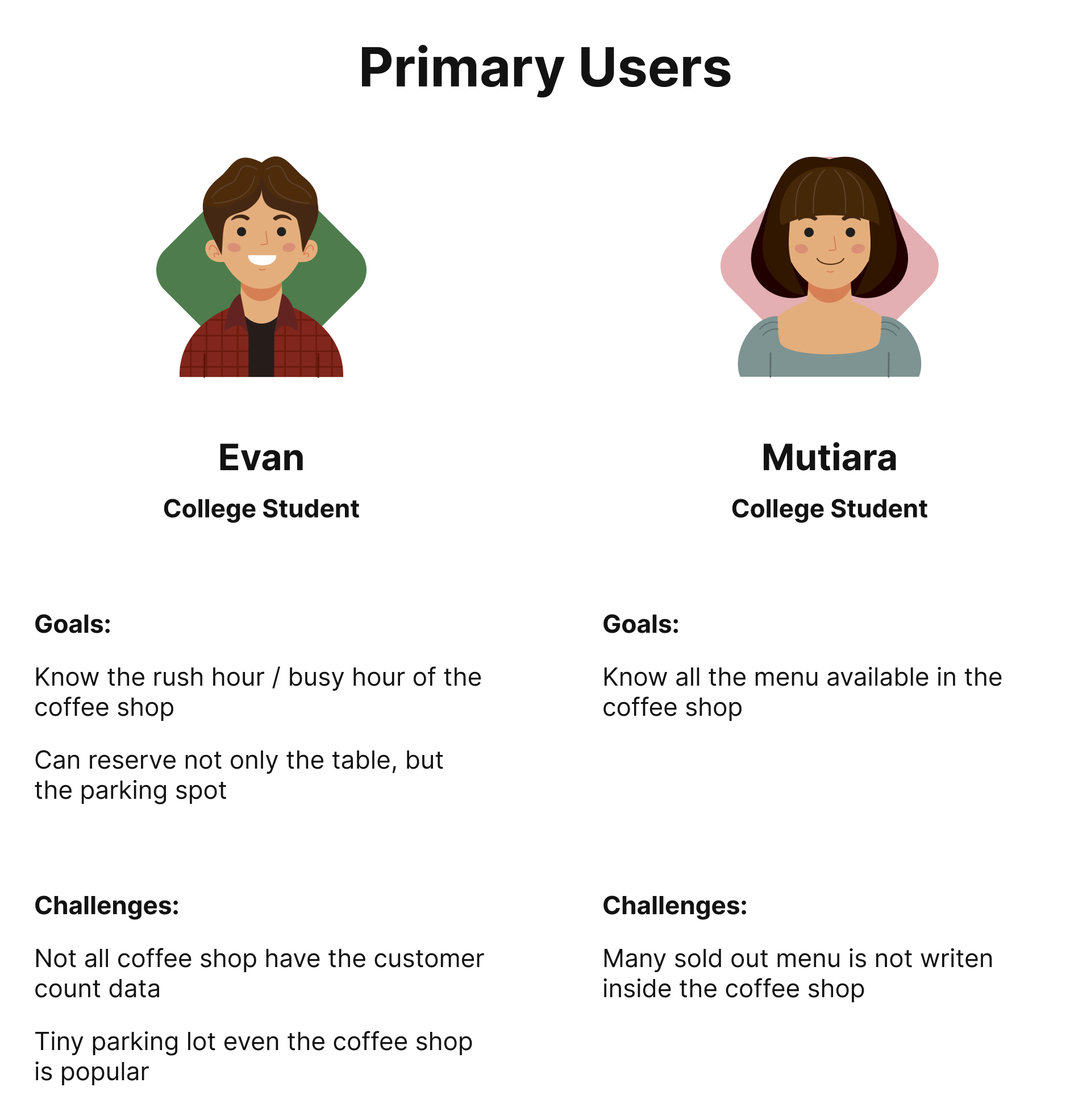Primary user personas
