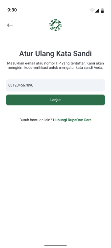 Verifikasi Atur Ulang Kata Sandi Terisi